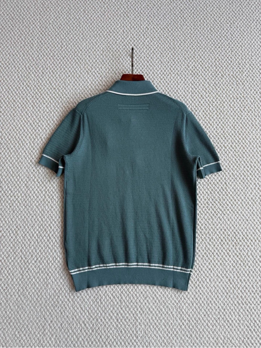 NWOT Zegna Men’s Premium Cotton Short-Sleeve Polo Shirt in Blue, Size S/M/L/XL - Picture 2 of 16
